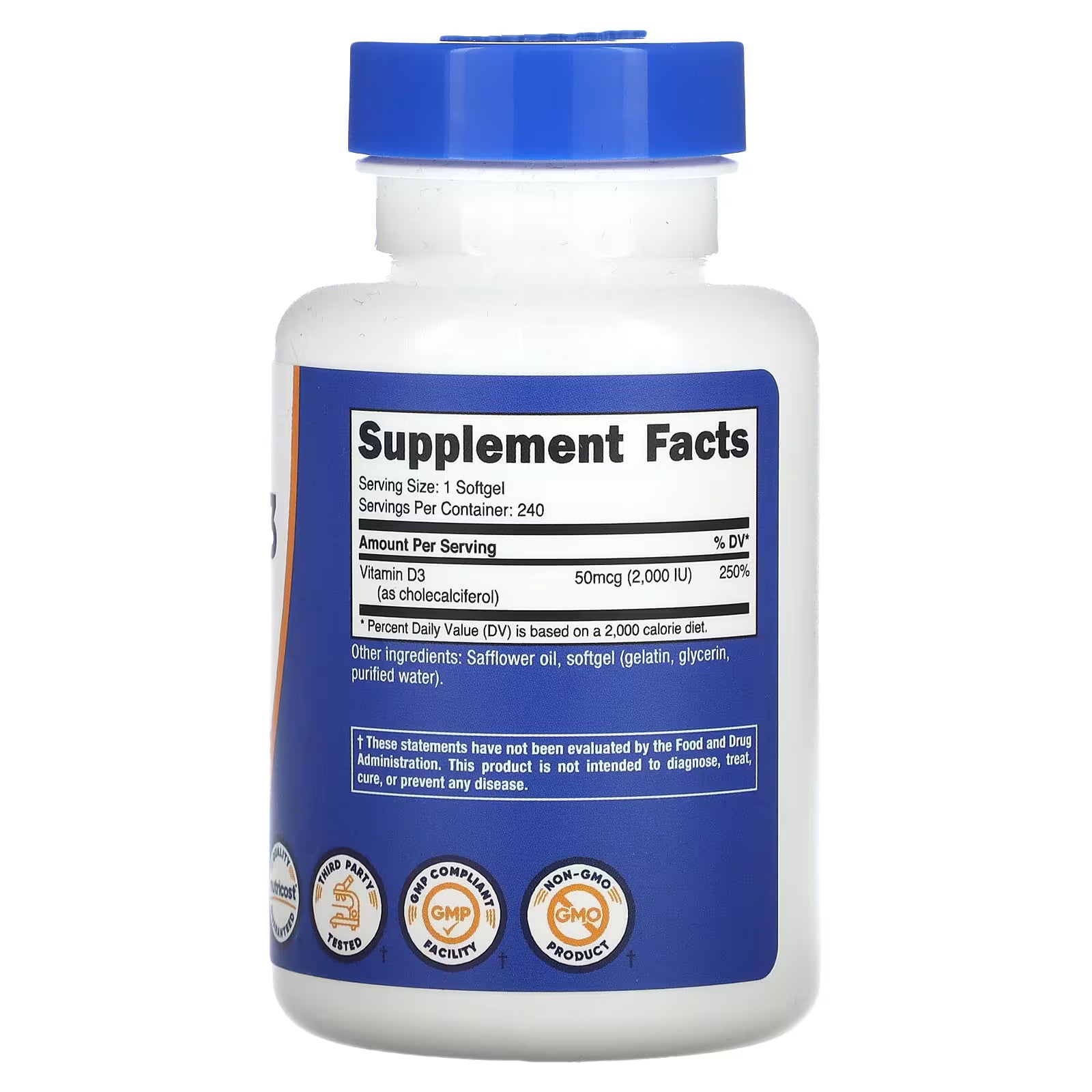 Nutricost, Vitamin D3, 2,000 IU, 240 Softgels
