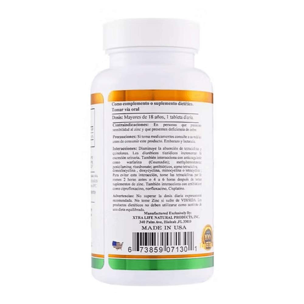 GLUCONATO DE ZINC XTRALIFE X60TABLETAS