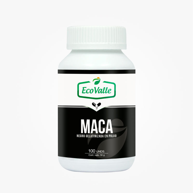 Maca negra Gelatinizada de 500mg c/u x 100cáps.