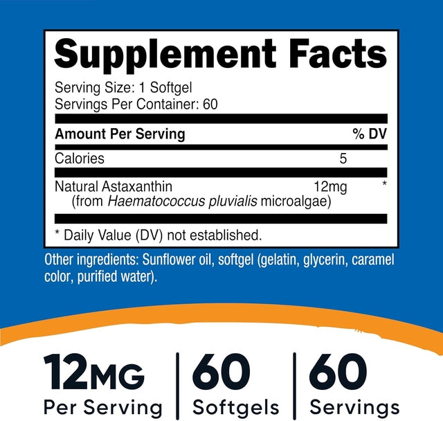 ASTAXANTHIN 60 CAPS 12MG