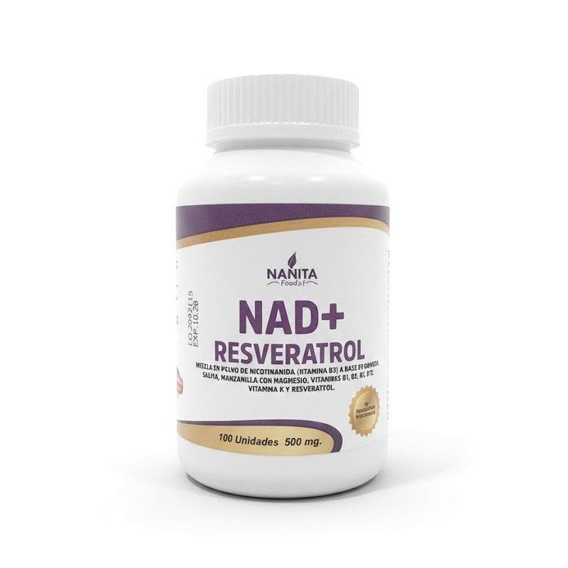 NAD + Resveratrol en Cápsulas 500 mg x 100 u - Nanita